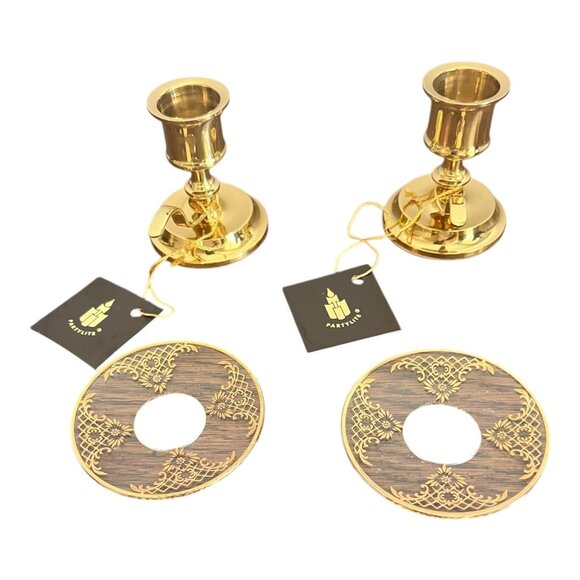 Partylite Newbury Gift Set Fine Brass Candle Holders & Candlesticks Plates P9510 - Picture 6 of 13
